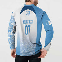 Guatemala Personalized Button Sweatshirt Mayan Warrior - Wonder Print Shop