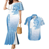 Guatemala Personalized Couples Matching Mermaid Dress and Hawaiian Shirt Mayan Warrior - Wonder Print Shop