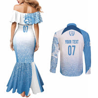 Guatemala Personalized Couples Matching Mermaid Dress and Long Sleeve Button Shirt Mayan Warrior - Wonder Print Shop