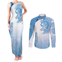 Guatemala Personalized Couples Matching Tank Maxi Dress and Long Sleeve Button Shirt Mayan Warrior - Wonder Print Shop