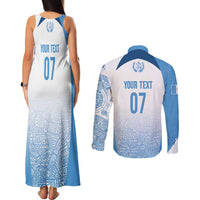 Guatemala Personalized Couples Matching Tank Maxi Dress and Long Sleeve Button Shirt Mayan Warrior - Wonder Print Shop