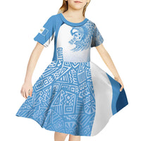Guatemala Personalized Kid Short Sleeve Dress Mayan Warrior - Wonder Print Shop