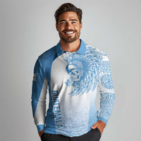 Guatemala Personalized Long Sleeve Polo Shirt Mayan Warrior - Wonder Print Shop