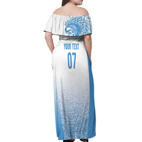 Guatemala Personalized Off Shoulder Maxi Dress Mayan Warrior - Wonder Print Shop