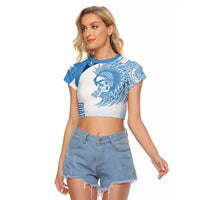 Guatemala Personalized Raglan Cropped T Shirt Mayan Warrior - Wonder Print Shop