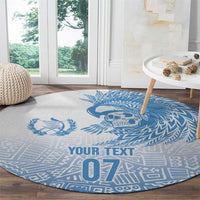 Guatemala Personalized Round Carpet Mayan Warrior - Wonder Print Shop