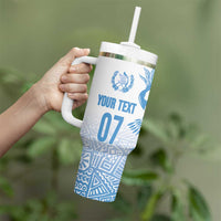 Guatemala Personalized Tumbler With Handle Mayan Warrior - Wonder Print Shop