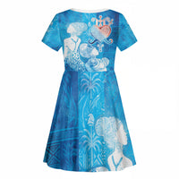 Afro Erzulie Dantor Veve Kid Short Sleeve Dress Mother Goddess