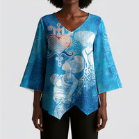 Afro Erzulie Dantor Veve Kimono Sleeve Blouse Mother Goddess