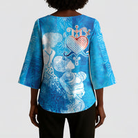 Afro Erzulie Dantor Veve Kimono Sleeve Blouse Mother Goddess