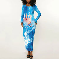 Afro Erzulie Dantor Veve Long Sleeve Bodycon Dress Mother Goddess