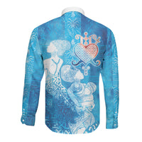 Afro Erzulie Dantor Veve Long Sleeve Button Shirt Mother Goddess