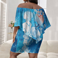Afro Erzulie Dantor Veve Off Shoulder Short Dress Mother Goddess