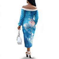 Afro Erzulie Dantor Veve Off The Shoulder Long Sleeve Dress Mother Goddess