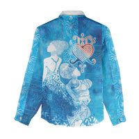 Afro Erzulie Dantor Veve Women Casual Shirt Mother Goddess