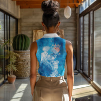 Afro Erzulie Dantor Veve Women Sleeveless Polo Shirt Mother Goddess