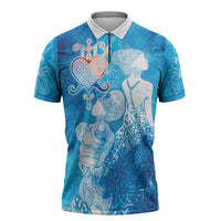 Afro Erzulie Dantor Veve Zipper Polo Shirt Mother Goddess
