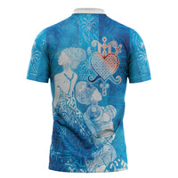 Afro Erzulie Dantor Veve Zipper Polo Shirt Mother Goddess