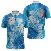 Afro Erzulie Dantor Veve Zipper Polo Shirt Mother Goddess