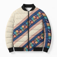 Zimbabwe Heritage Bomber Puffer Jacket Screen Print Animals Motif