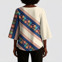 Zimbabwe Heritage Kimono Sleeve Blouse Screen Print Animals Motif