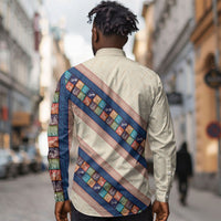 Zimbabwe Heritage Long Sleeve Button Shirt Screen Print Animals Motif