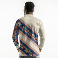 Zimbabwe Heritage Long Sleeve Polo Shirt Screen Print Animals Motif