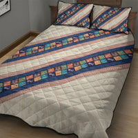 Zimbabwe Heritage Quilt Bed Set Screen Print Animals Motif