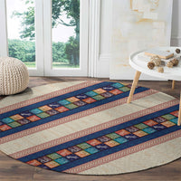 Zimbabwe Heritage Round Carpet Screen Print Animals Motif
