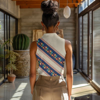 Zimbabwe Heritage Women Sleeveless Polo Shirt Screen Print Animals Motif