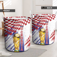 Croatia Football WC2026 White Laundry Basket Hrvatska Grunge Checkerboard - Wonder Print Shop