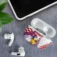 Croatia Football WC2026 White AirPods Case Hrvatska Grunge Checkerboard - Wonder Print Shop