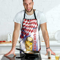 Croatia Football WC2026 White Apron Hrvatska Grunge Checkerboard - Wonder Print Shop