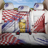 Croatia Football WC2026 White Back Car Seat Cover Hrvatska Grunge Checkerboard - Wonder Print Shop