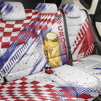 Croatia Football WC2026 White Back Car Seat Cover Hrvatska Grunge Checkerboard - Wonder Print Shop