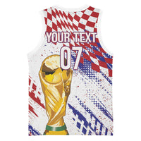 Croatia Football Custom WC2026 White Basketball Jersey Hrvatska Grunge Checkerboard - Wonder Print Shop