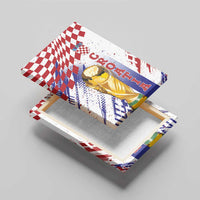 Croatia Football WC2026 White Canvas Wall Art Hrvatska Grunge Checkerboard - Wonder Print Shop