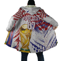 Croatia Football Custom WC2026 White Cloak Hrvatska Grunge Checkerboard - Wonder Print Shop