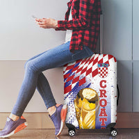 Croatia Football WC2026 White Luggage Cover Hrvatska Grunge Checkerboard - Wonder Print Shop