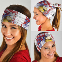Croatia Football WC2026 White Neck Gaiter Hrvatska Grunge Checkerboard - Wonder Print Shop
