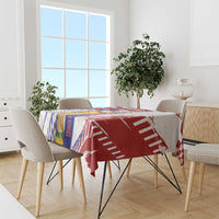 Croatia Football WC2026 White Tablecloth Hrvatska Grunge Checkerboard - Wonder Print Shop