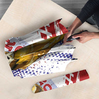 Croatia Football WC2026 White Umbrella Hrvatska Grunge Checkerboard - Wonder Print Shop