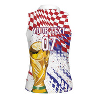 Croatia Football Custom WC2026 White Women Sleeveless Polo Shirt Hrvatska Grunge Checkerboard - Wonder Print Shop