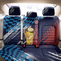 Croatia Football WC2026 Blue Back Car Seat Cover Hrvatska Grunge Checkerboard - Wonder Print Shop