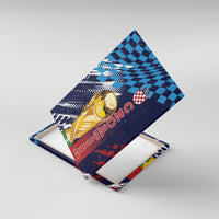 Croatia Football WC2026 Blue Canvas Wall Art Hrvatska Grunge Checkerboard - Wonder Print Shop