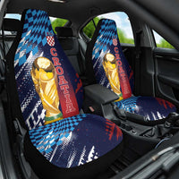 Croatia Football WC2026 Blue Car Seat Cover Hrvatska Grunge Checkerboard - Wonder Print Shop