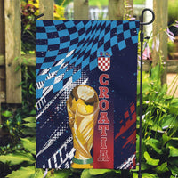 Croatia Football WC2026 Blue Garden Flag Hrvatska Grunge Checkerboard - Wonder Print Shop