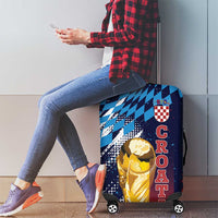 Croatia Football WC2026 Blue Luggage Cover Hrvatska Grunge Checkerboard - Wonder Print Shop