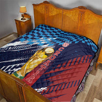 Croatia Football WC2026 Blue Quilt Hrvatska Grunge Checkerboard - Wonder Print Shop