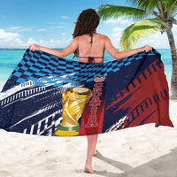 Croatia Football WC2026 Blue Sarong Hrvatska Grunge Checkerboard - Wonder Print Shop